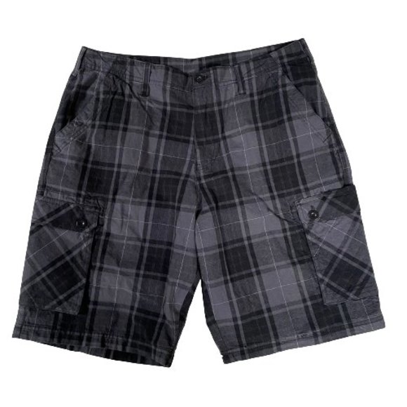 Highland Outfitter/cargo 100% cotton black and grey plaid size 36 - Picture 1 of 10